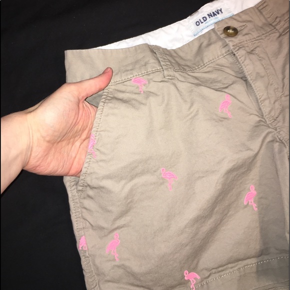 Old Navy Embroidered Flamingos Shorts - Picture 7 of 8